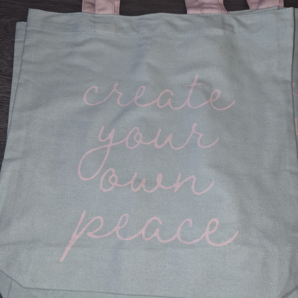 New 4 Pastel Tote Bag with Inspirational Quote Canvas Totes Great For Spa Days /